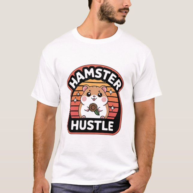 Camiseta Hamster Hustle Cute Retro Hamster Lover Design (Anverso)