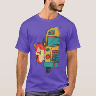 Camiseta Hamster in School Bus for Comic Pig Guinea Pig Fan
