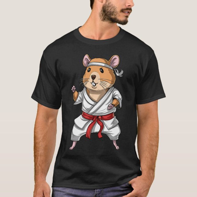 Camiseta Hamster Karate Ninja Jiu-jitsu Judo Taekwondo Mart (Anverso)