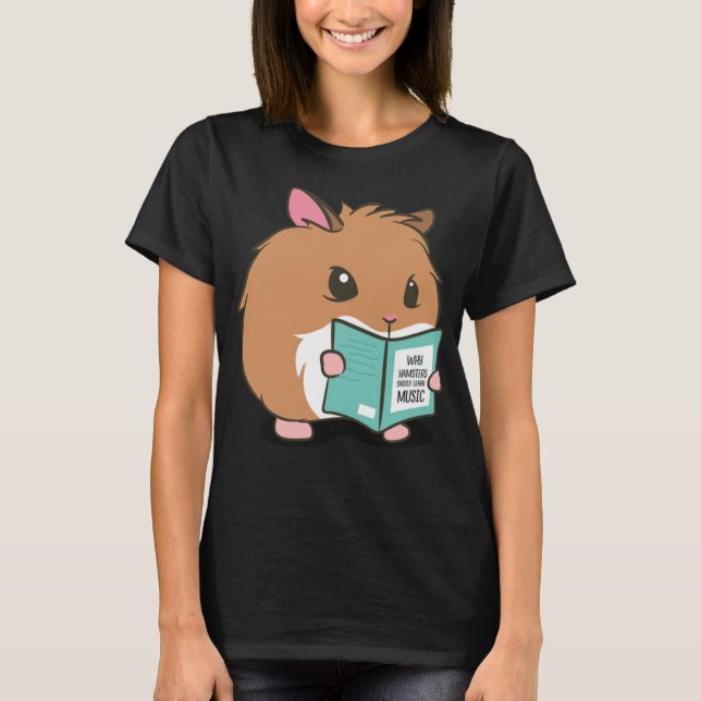 Camiseta Hamster Learn Music Funny Rodent (Anverso)