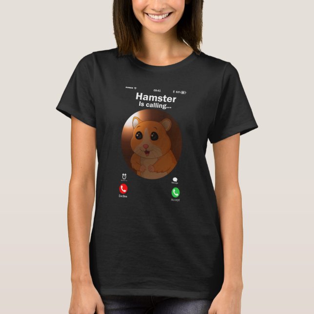 Camiseta Hamster Llama Hamster Llamando Costume Hamster (Anverso)