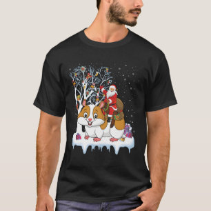 Camiseta Hamster Lover Xmas Regalo Santa Riding Hamster Par