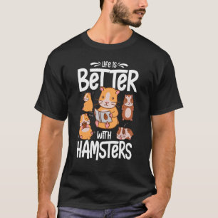 Camiseta Hámster Mascota Animal Cute Cages Ball Wheel Food