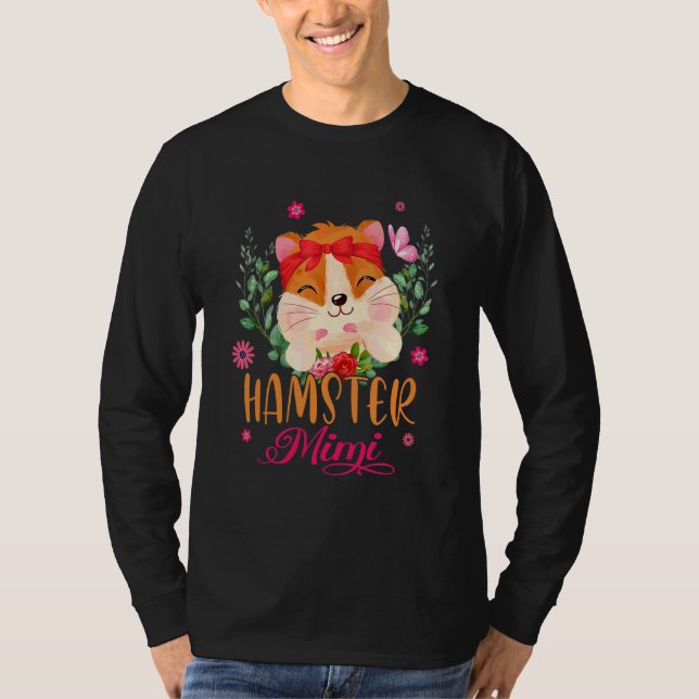 Camiseta Hamster Mimi Cute Flores Hamster Bow Tie Mother' (Anverso)