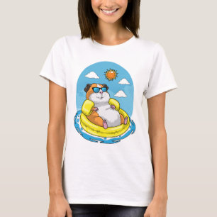 Camiseta Hámster natando inflable flotador verano