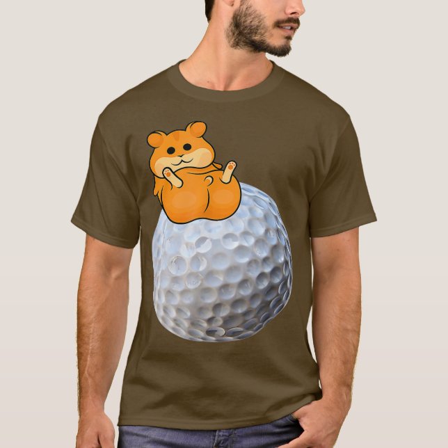 Camiseta Hamster On Golf Ball Golfer Hamster Fans Funny (Anverso)