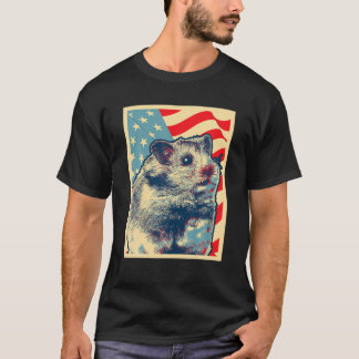 Camiseta Hámster patriótico Mascota de la bandera estadouni