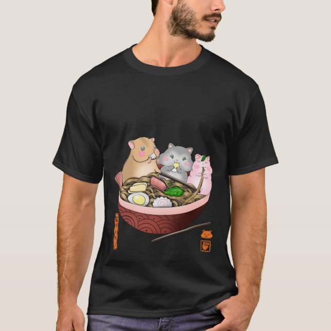 Camiseta hamster ramen kawaii (Anverso)