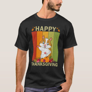 Camiseta Hamster Retro Gráfica Coincidiendo con Thanksgivin