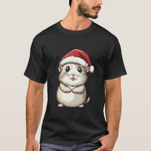 Camiseta Hamster Santa Hat Pet Lover Niños Chicas Cristo