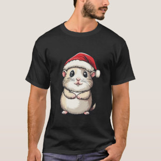 Camiseta Hamster Santa Hat Pet Lover Niños Chicas Cristo