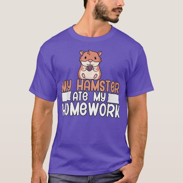 Camiseta Hamster se comió mi tarea (Anverso)