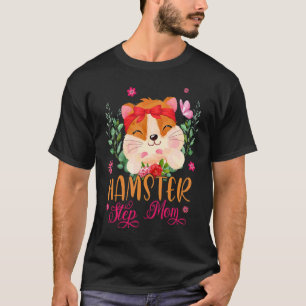 Camiseta Hamster Step Mom Cute Flowers Hamster Bow Tie Moth