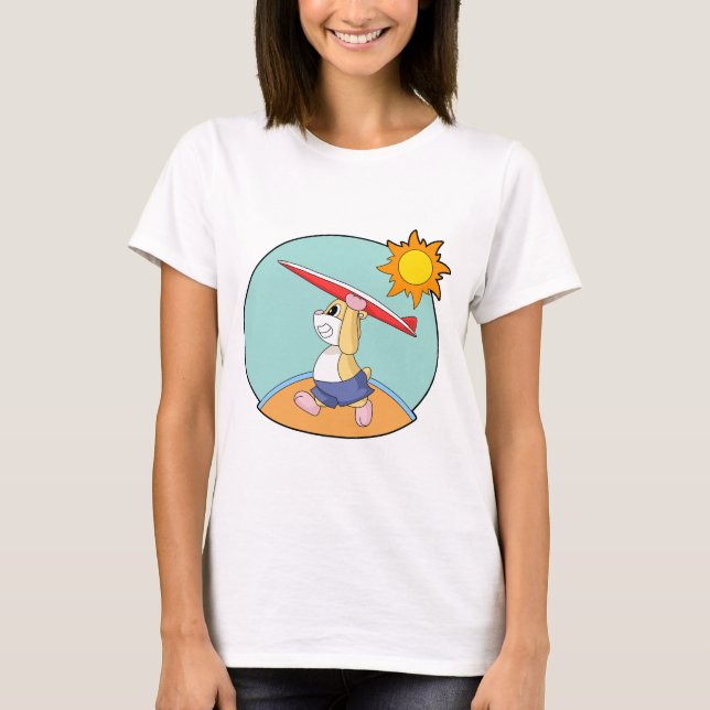 Camiseta Hamster Surfing Surfboard Summer (Anverso)