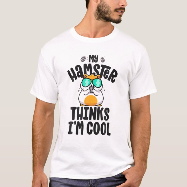 Camiseta Hamster T S Para los hombres Mi Hamster piensa que (Anverso)