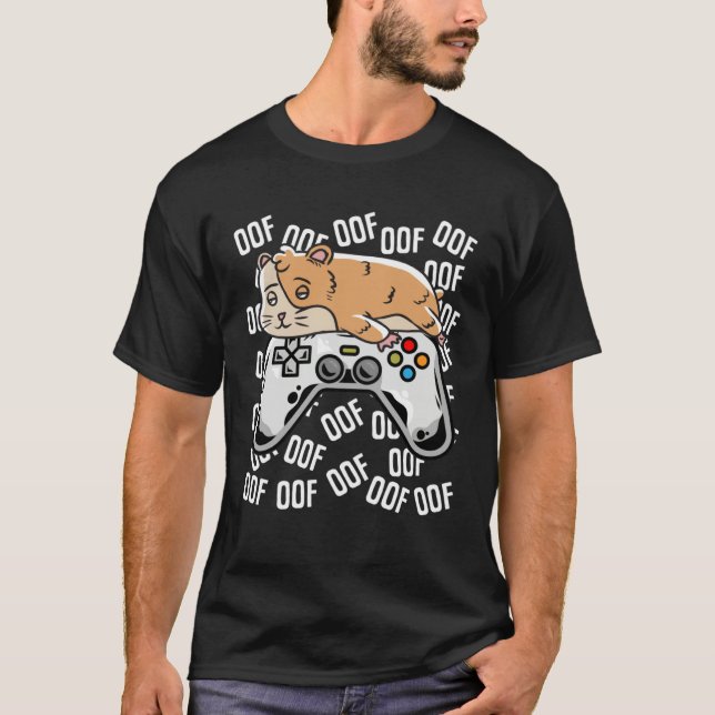 Camiseta Hamster Video Game Noob Oof  Kids Boys Girls (Anverso)