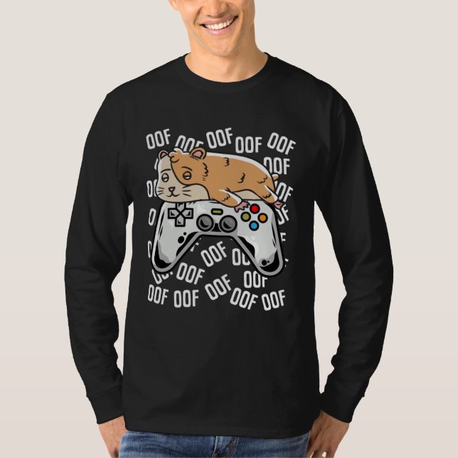 Camiseta Hamster Video Game Noob Oof  Kids Boys Girls (Anverso)