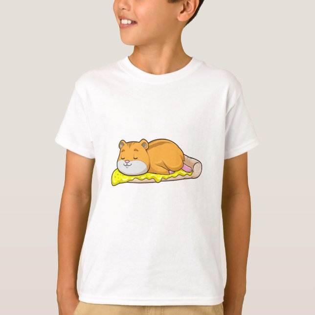 Camiseta Hamster y pizza con queso (Anverso)