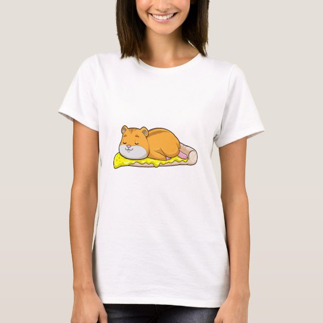 Camiseta Hamster y pizza con queso (Anverso)