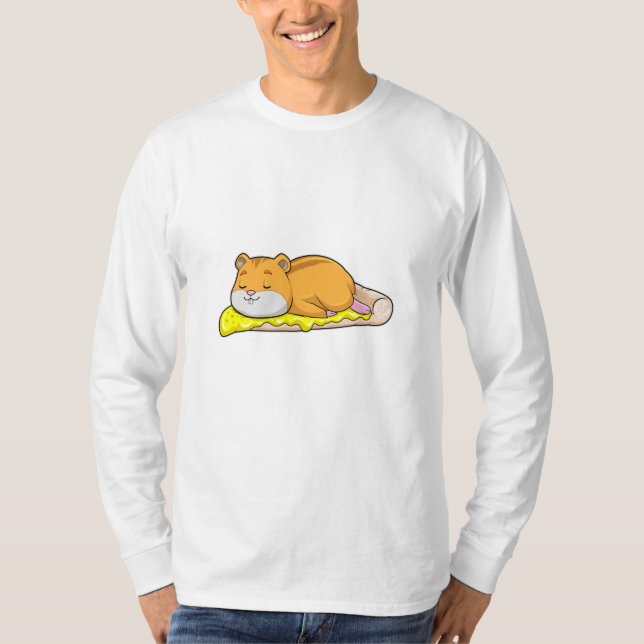 Camiseta Hamster y pizza con queso (Anverso)