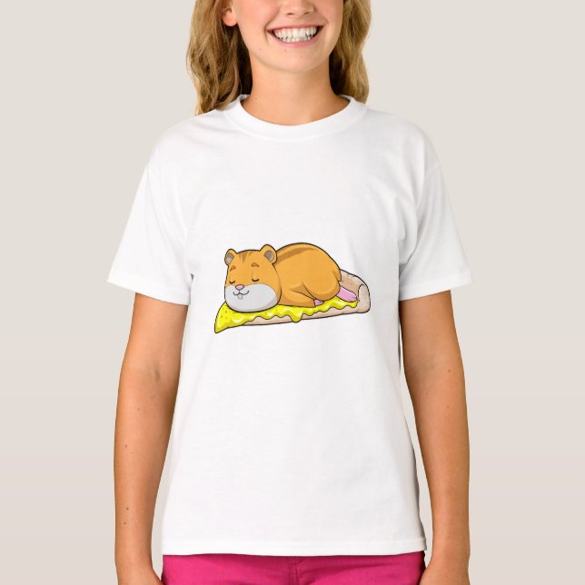 Camiseta Hamster y pizza con queso (Anverso)