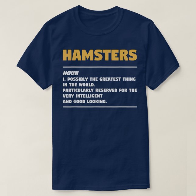 Camiseta Hamsters Noun Definition Guinea Pig Hamster Lover (Diseño del anverso)