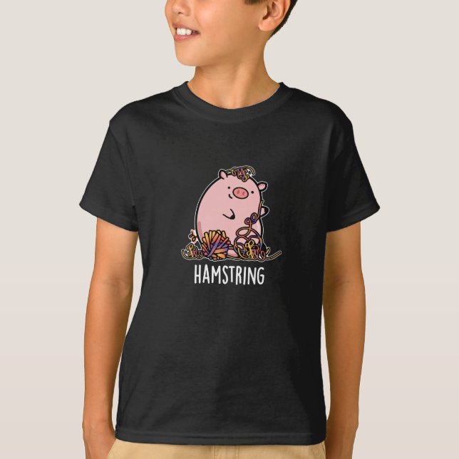 Camiseta Hamstring Funny Pig Pun Dark BG (Anverso)