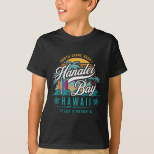 Camiseta Hanalei Byy Costa Norte Kauai Hawái Retro Sol Sol