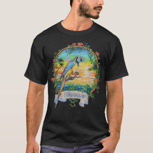 Camiseta Hanalei, Kauai Vintage Sunset Parrot Vacation Cop