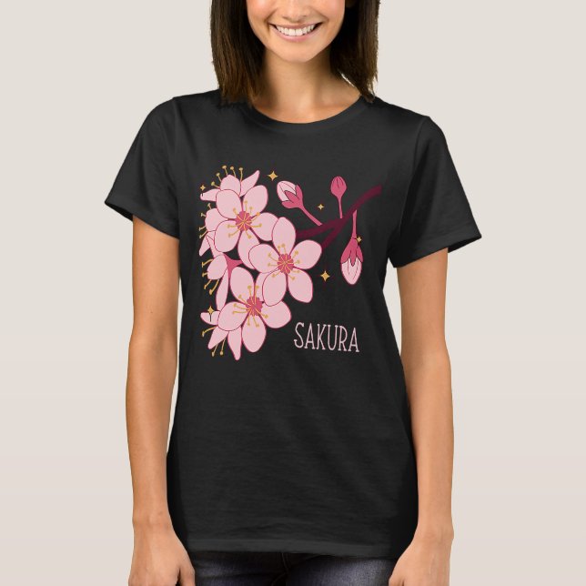 Camiseta Hanami de flor de cerezo en flor japonesa (Anverso)