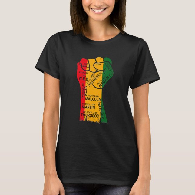 Camiseta Hand Black History Month Inspirando a los Líderes  (Anverso)