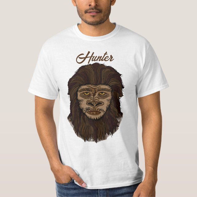 Camiseta Hand draw Bigfoot Sasquatch Swamp Ape Hunter (Anverso)