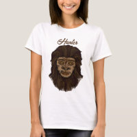 Hand draw Bigfoot Sasquatch Swamp Ape Hunter