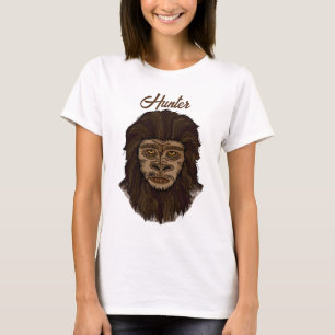 Camiseta Hand draw Bigfoot Sasquatch Swamp Ape Hunter