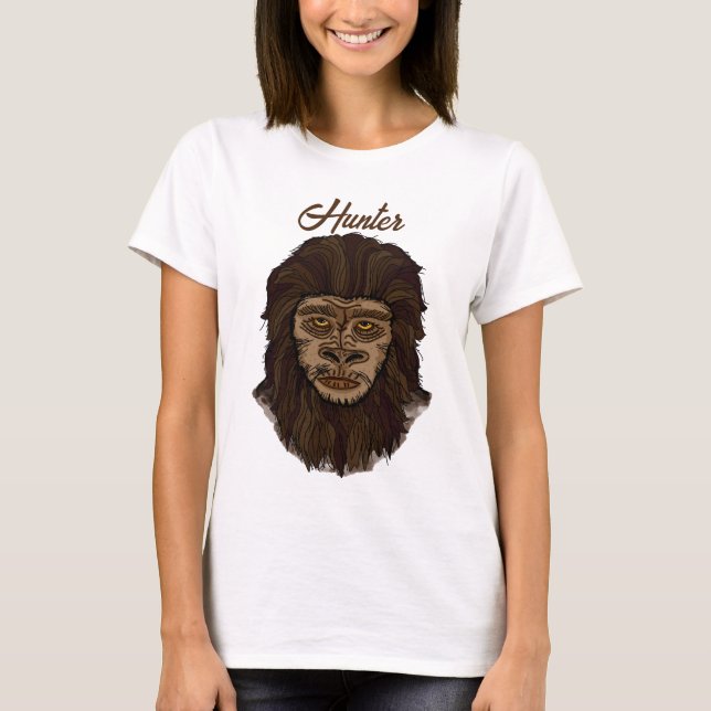 Camiseta Hand draw Bigfoot Sasquatch Swamp Ape Hunter (Anverso)