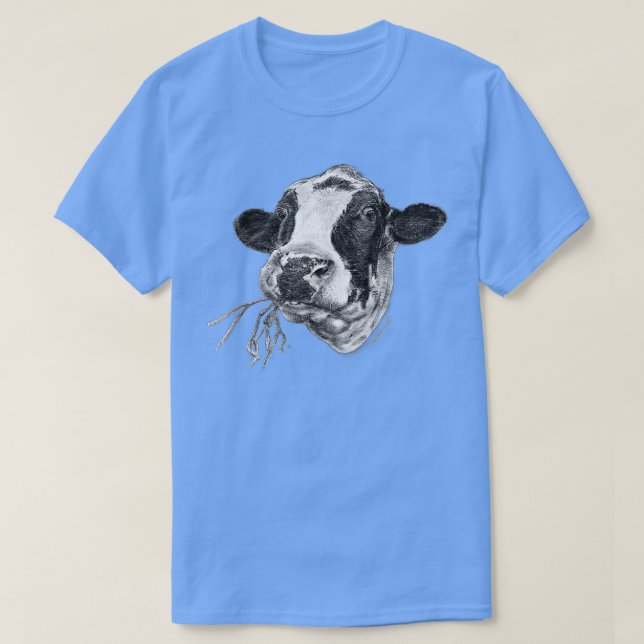 Camiseta Hand-drawn Happy Holstein Friesian Dairy Cow  (Diseño del anverso)
