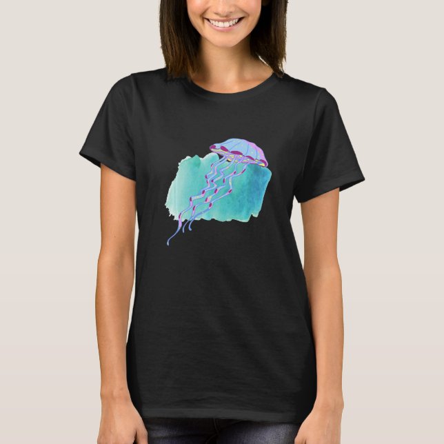 Camiseta Hand Drawn Jellyfish Deep Ocean Creatures and Rift (Anverso)