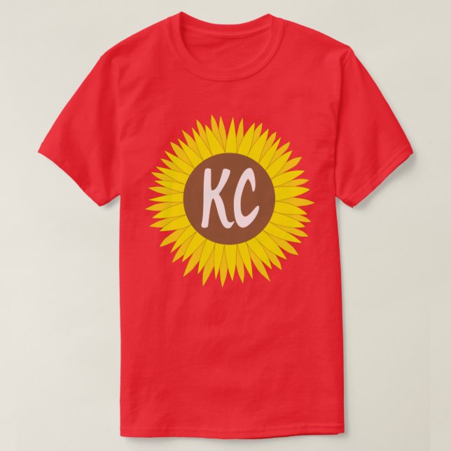 Camiseta Hand Drawn KC Kansas City Sunflower (Diseño del anverso)
