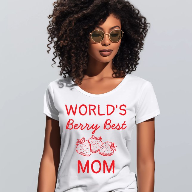 Camiseta Hand Drawn Red Strawberry Best Mom Mother's Day (Subido por el creador)