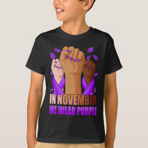 Camiseta Hand En Noviembre usamos conciencia púrpura de epi