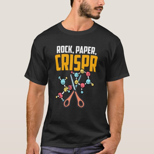 Camiseta Hand Game Rock Paper Scissors Crispr Gene Editing  (Anverso)