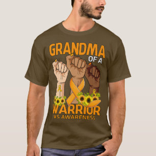Camiseta Hand Grandma Of A Warrior MS Awareness Sunflower 