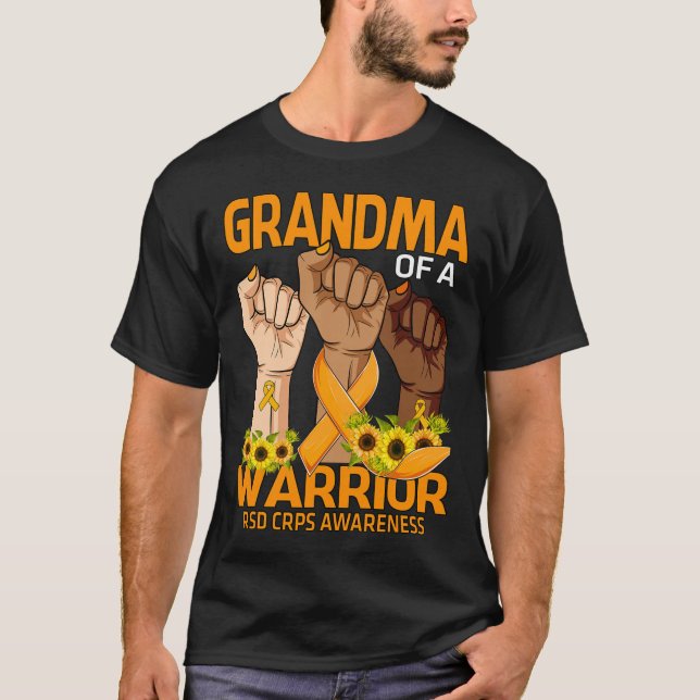 Camiseta Hand Grandma Of A Warrior RSD CRPS Awareness Sunfl (Anverso)