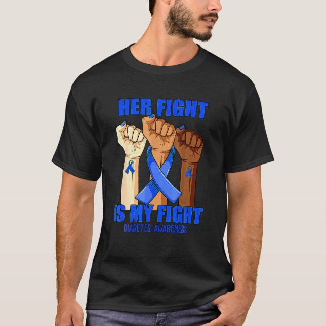 Camiseta Hand Her Fight Is My Fight Diabetes Awareness Mont (Anverso)