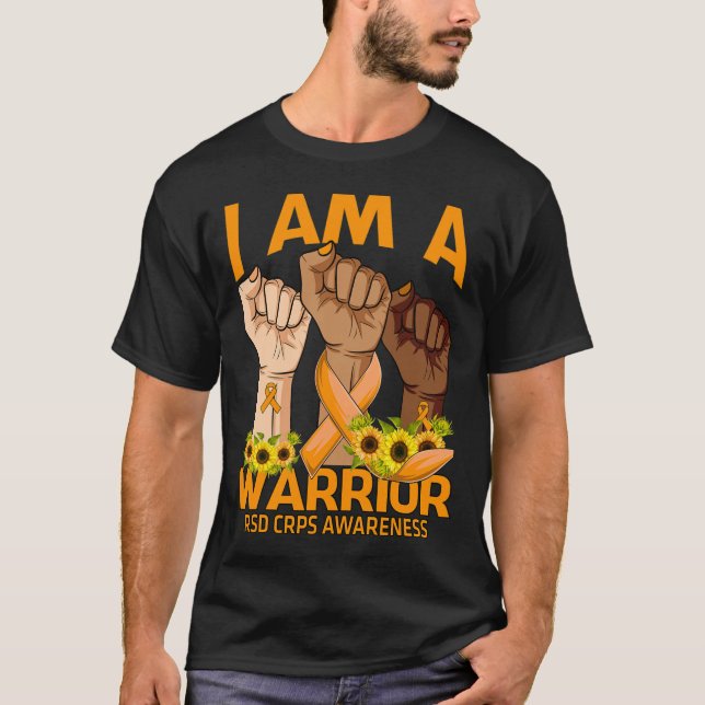 Camiseta Hand I Am A Warria Rsd Crps Awareness Sunflower (Anverso)