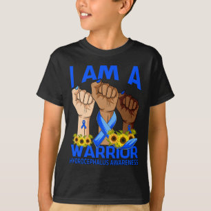 Camiseta Hand I Am A Warrior Hydrocephalus Awareness Sunflo