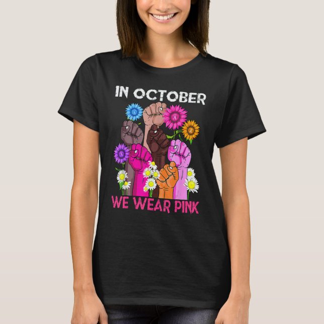 Camiseta Hand In october we wear pink (Anverso)