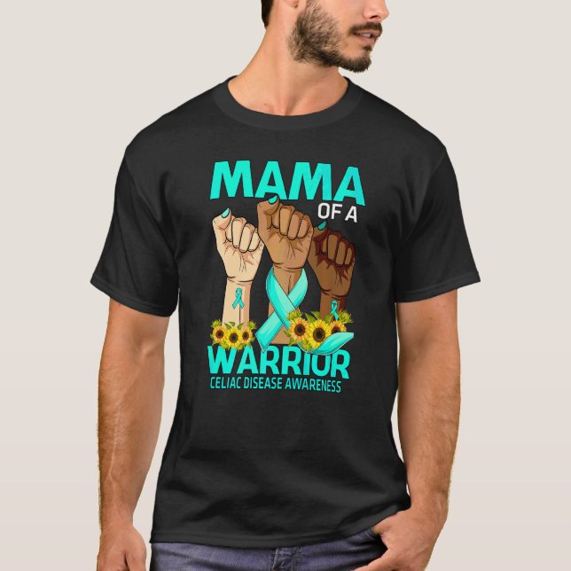 Camiseta Hand Mama De Un Guerrero De La Enfermedad Celiaca  (Anverso)