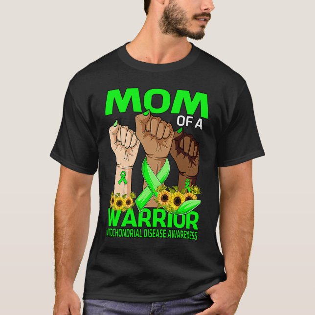 Camiseta Hand Mom Of A Warrior Mitochondrial Disease Awaren (Anverso)