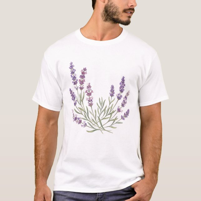 Camiseta hand painted purple lavender (Anverso)